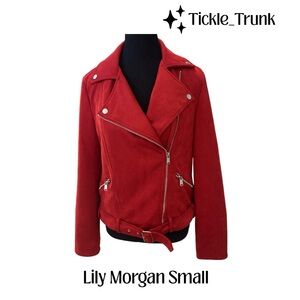 Lily Morgan Sm Faux Suede Red Jacket